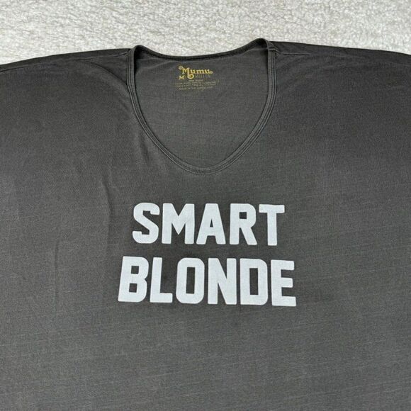 Show Me Your MUMU Smart Blonde Benji Tunic Tee Gray Oversized - Picture 6 of 10